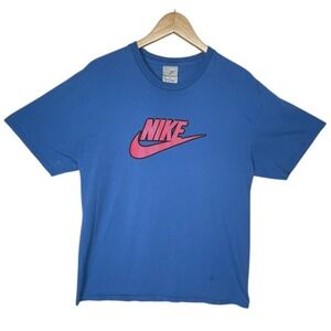 Vintage Y2K Nike Air Logo T Shirt Silver Tag Men's XL Swoosh READ~ Bluish Purple